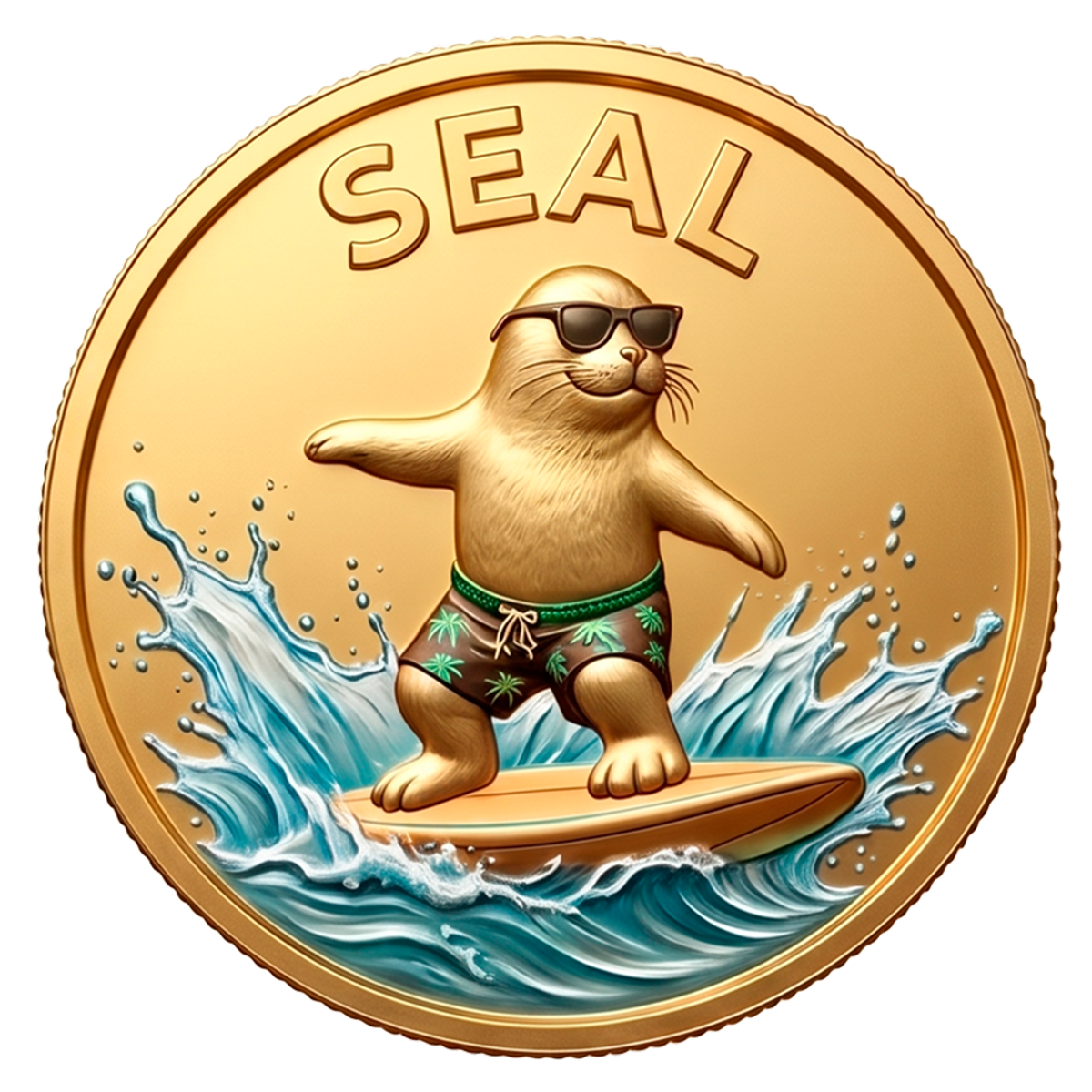 $SEAL coin — Back — Surfer — 1200×1200px